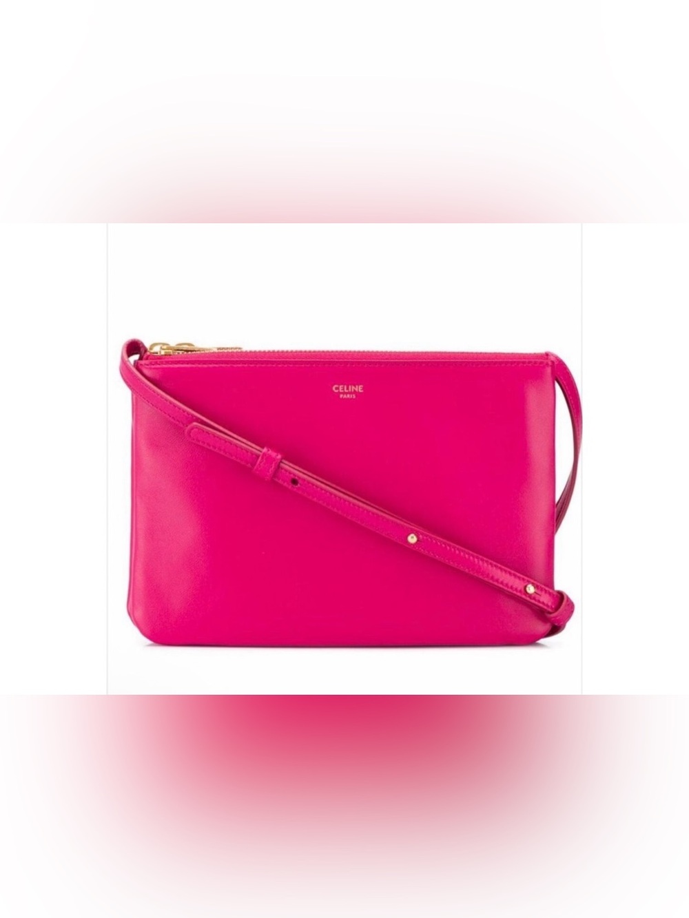 CELINE trio Pink Leather Crossbody Bag